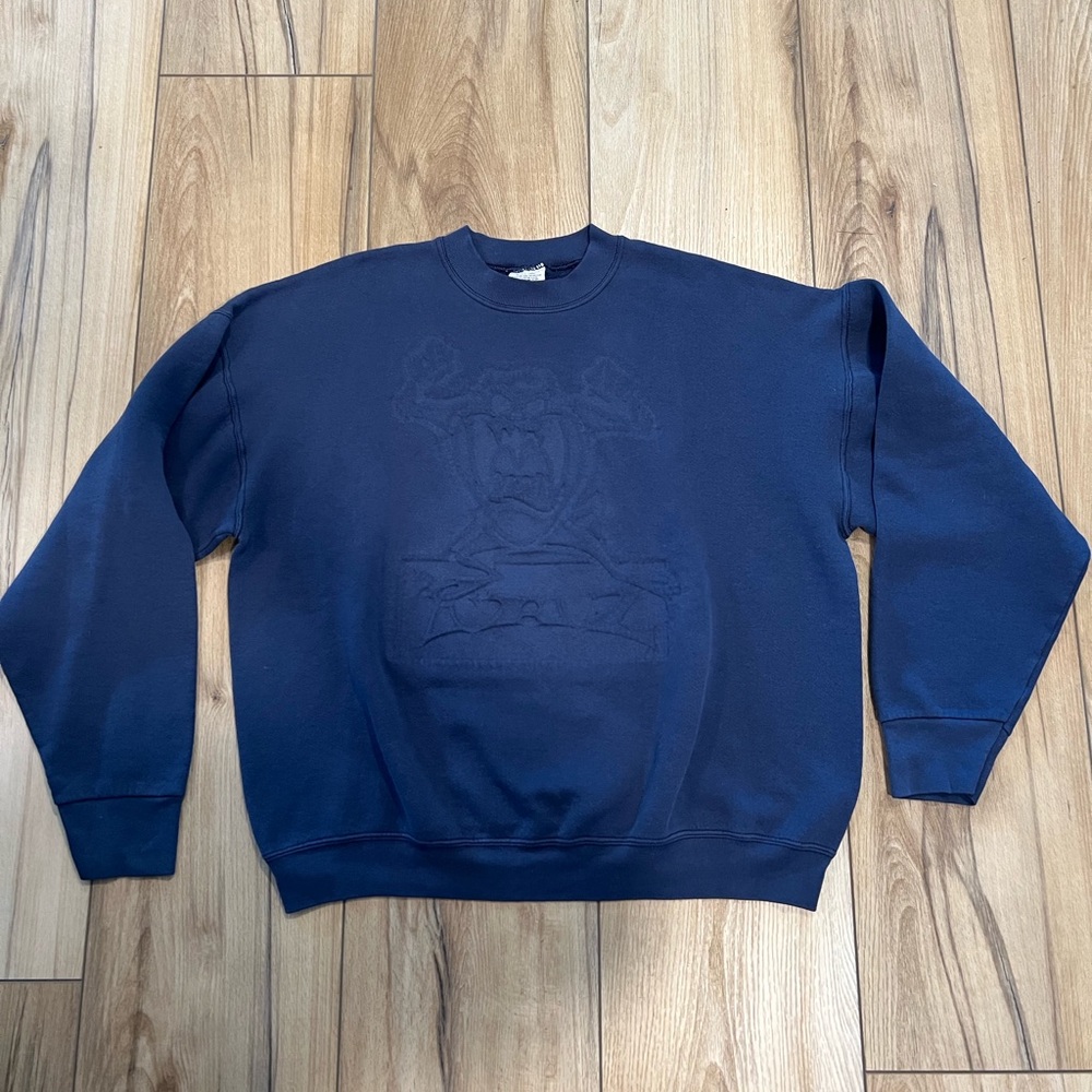 Vintage Looney Tunes Tazmanian Devil Taz Crewneck Sweatshirt Old School Retro XL